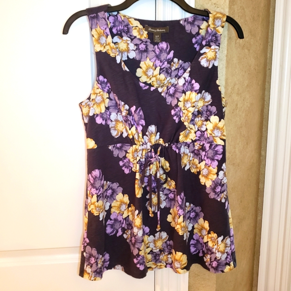 Tommy Bahama Sleeveless Floral High Waist Tank Top Small
